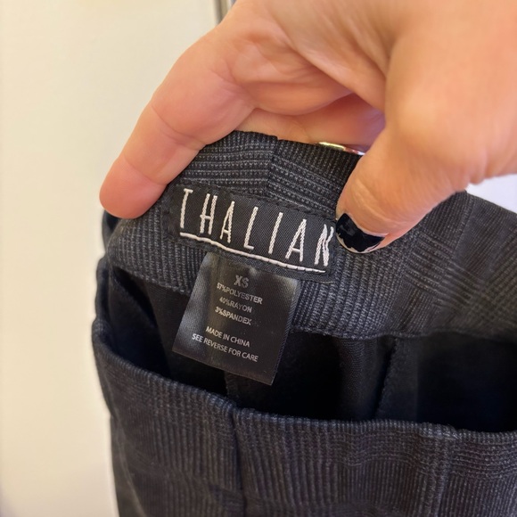 Thalian Charcoal Plaid XS Legging Pants Academia Preppy - Picture 3 of 5